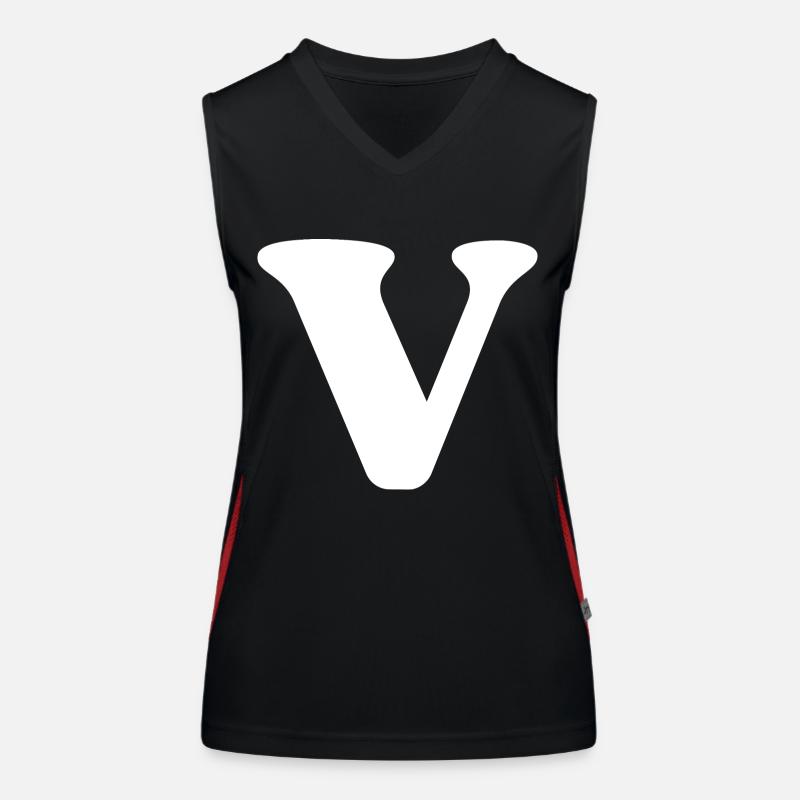 Buchstabe v Funktionelles Kontrast-Tank Top für Frauen