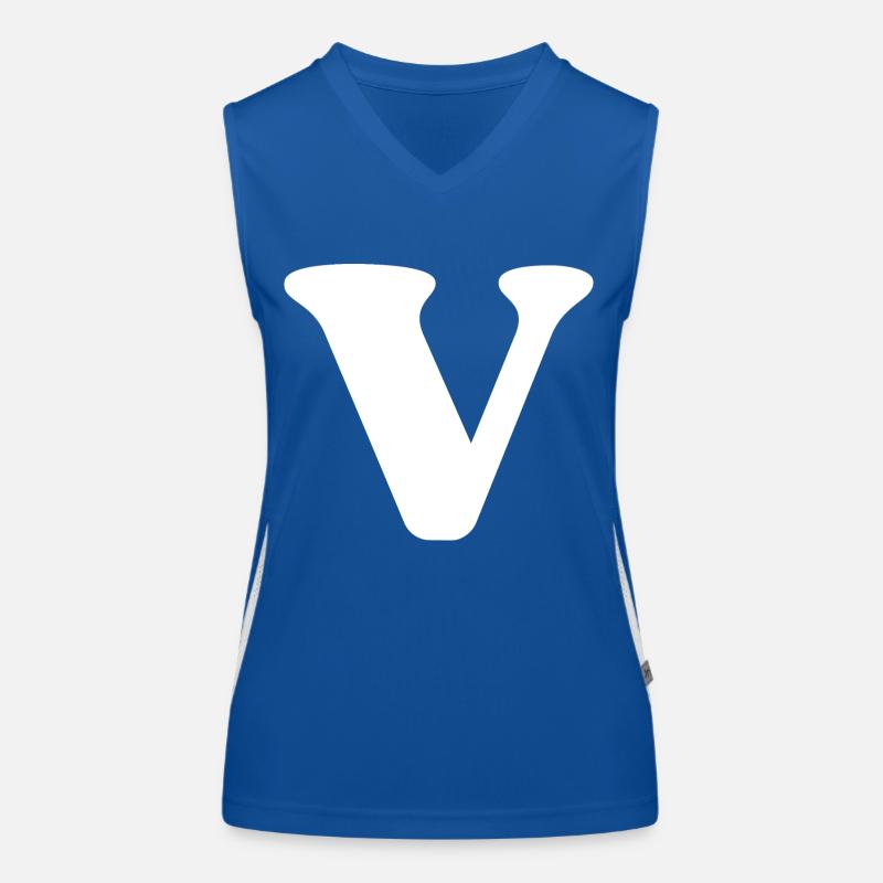 Buchstabe v Funktionelles Kontrast-Tank Top für Frauen
