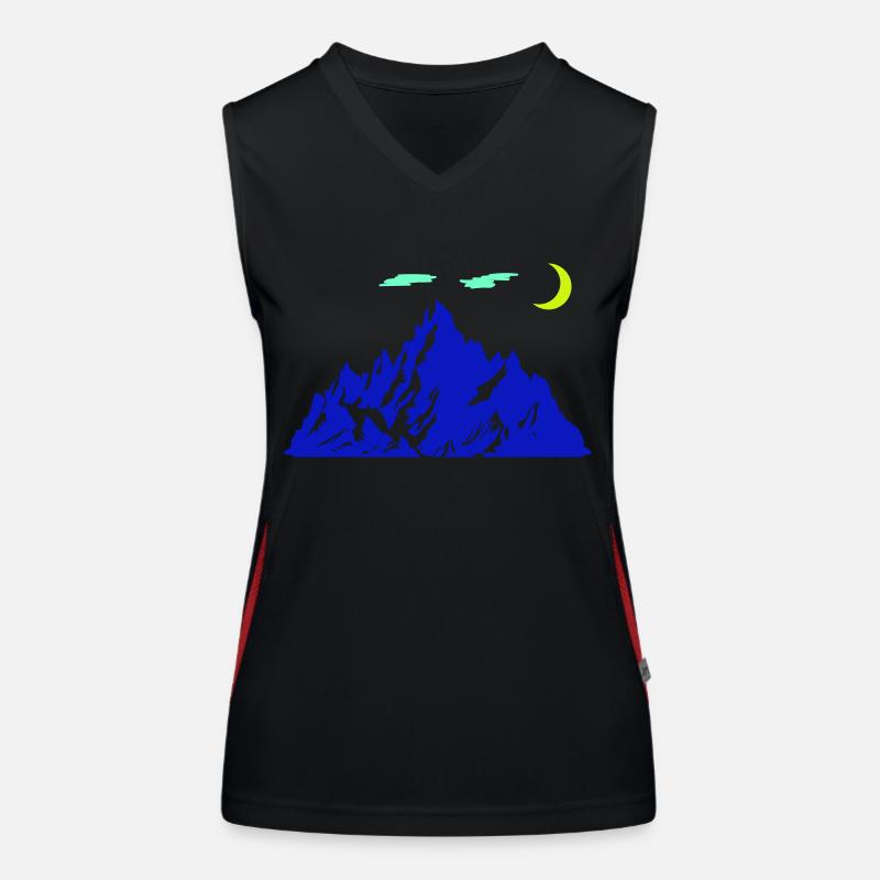 mountain halbmond Funktionelles Kontrast-Tank Top für Frauen
