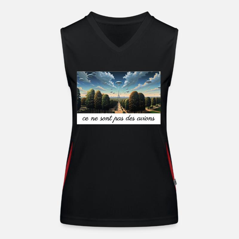 UFOs über Paris - Magritte Funktionelles Kontrast-Tank Top für Frauen