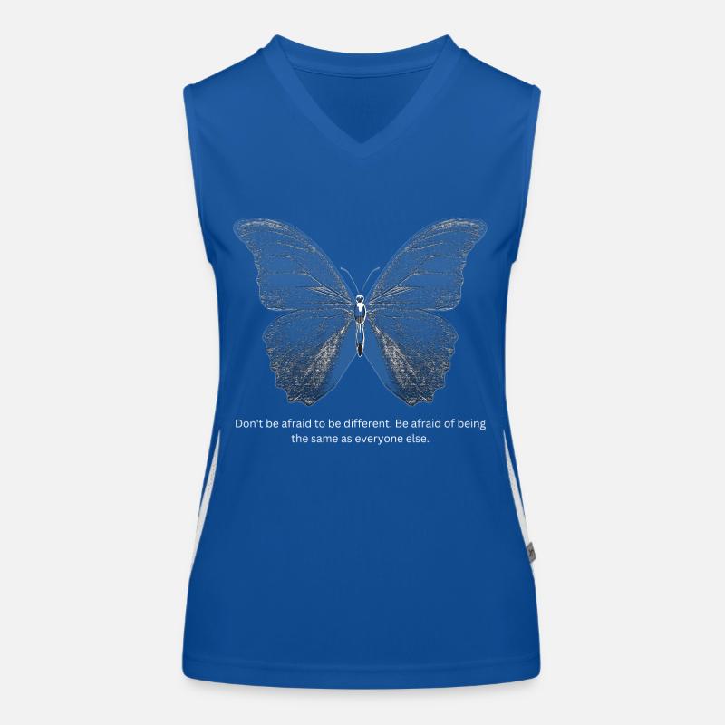 Schwarzer Schmetterling mit inspirierendem Spruch Funktionelles Kontrast-Tank Top für Frauen