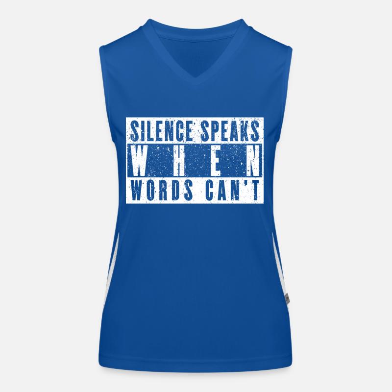 Silence Speaks When Words Can't - Deep Thinker Women's Functional Contrast Tank Top