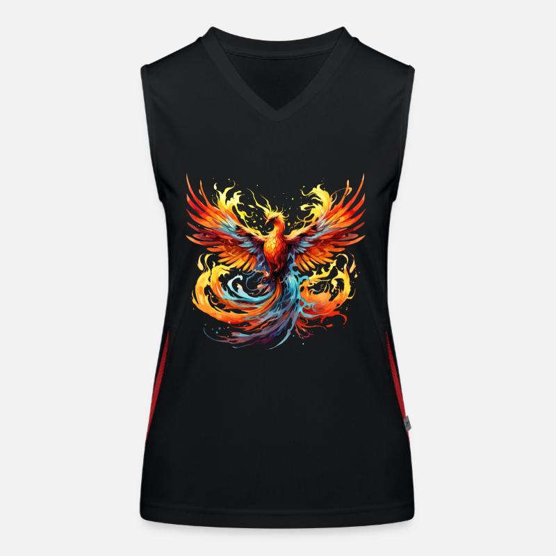 Phoenix, Phoenix, Fire, Flames, Bird, Mythology Women's Functional Contrast Tank Top