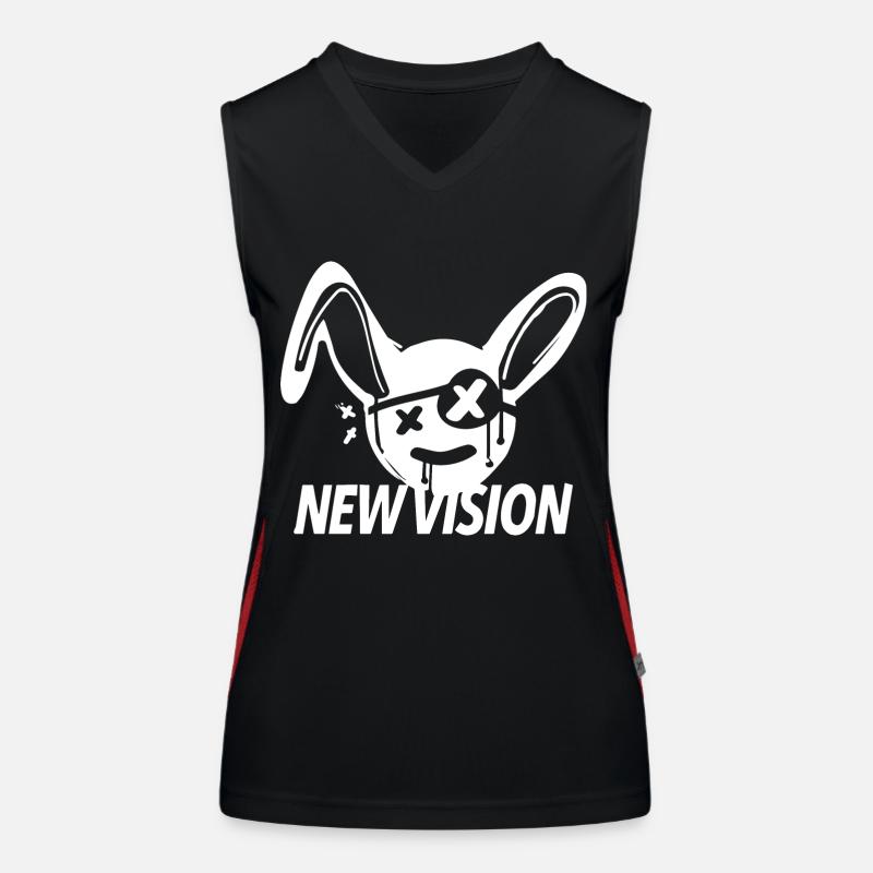 rabbit, new vision, sayings Women's Functional Contrast Tank Top