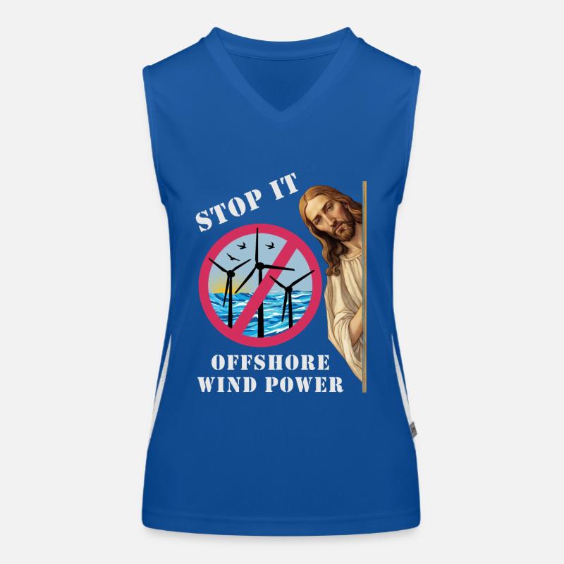 Offshore Wind Power Stop it Women's Functional Contrast Tank Top