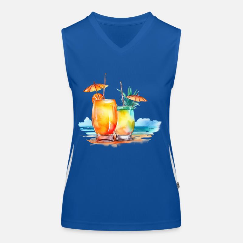 COCKTAIL AM STRAND Funktionelles Kontrast-Tank Top für Frauen