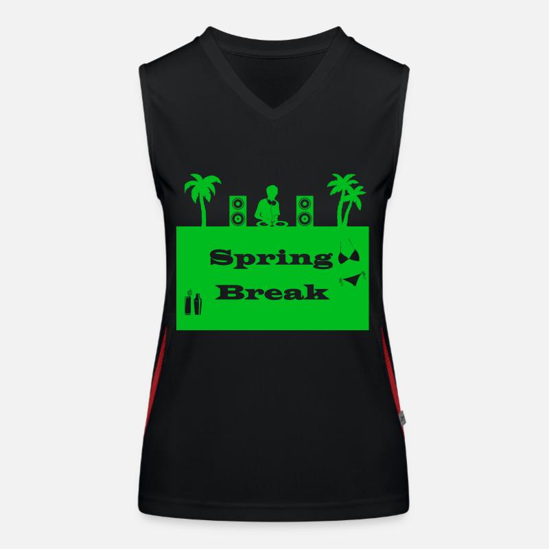 spring break vert Débardeur respirant contrasté Femme