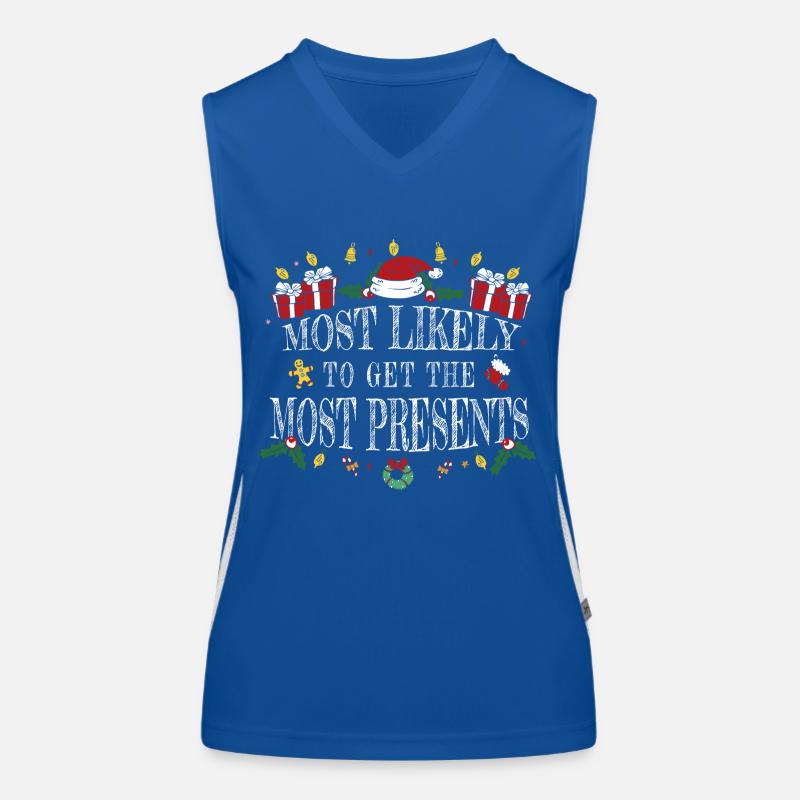 Most Likely to Get the Most Presents Women's Functional Contrast Tank Top