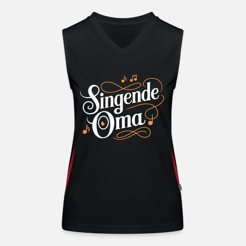 Singende Oma - unsere Oma Großmutter singt gerne. Funktionelles Kontrast-Tank Top für Frauen