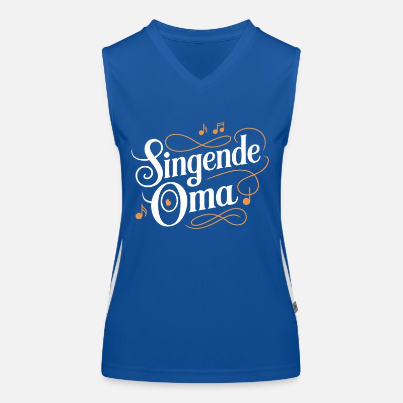 Singende Oma - unsere Oma Großmutter singt gerne. Funktionelles Kontrast-Tank Top für Frauen