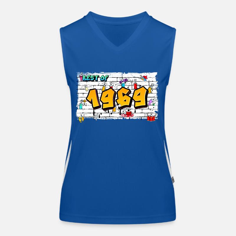 Retro vibes 1969 Graffiti – 56 ans d’audace Débardeur respirant contrasté Femme