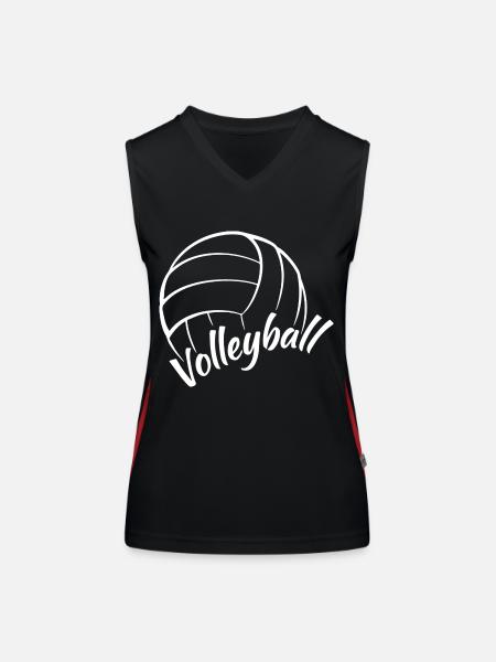 Volley-ball - Débardeur respirant contrasté Femme - noir/rouge - Devant
