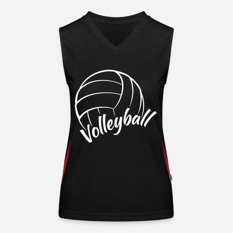 Volley-ball - Débardeur respirant contrasté Femme - noir/rouge