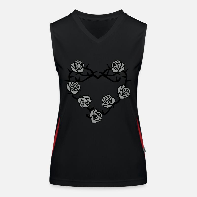 Roses and Thorns Heart Women's Functional Contrast Tank Top
