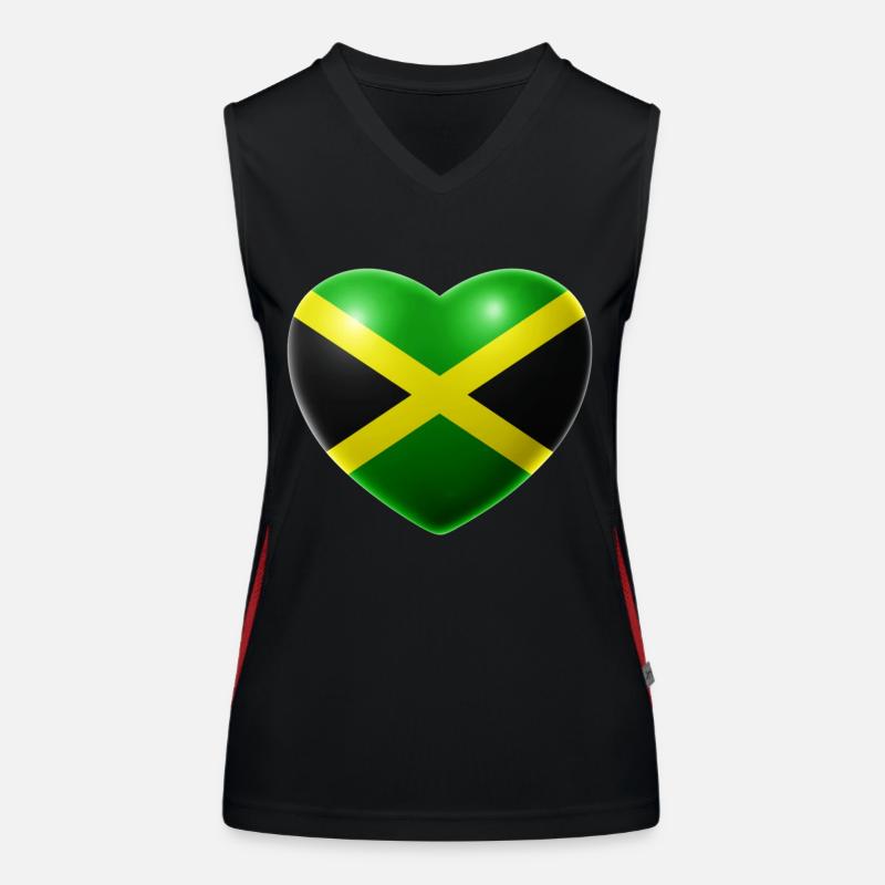 Herz (Jamaika / Jamaica) Funktionelles Kontrast-Tank Top für Frauen