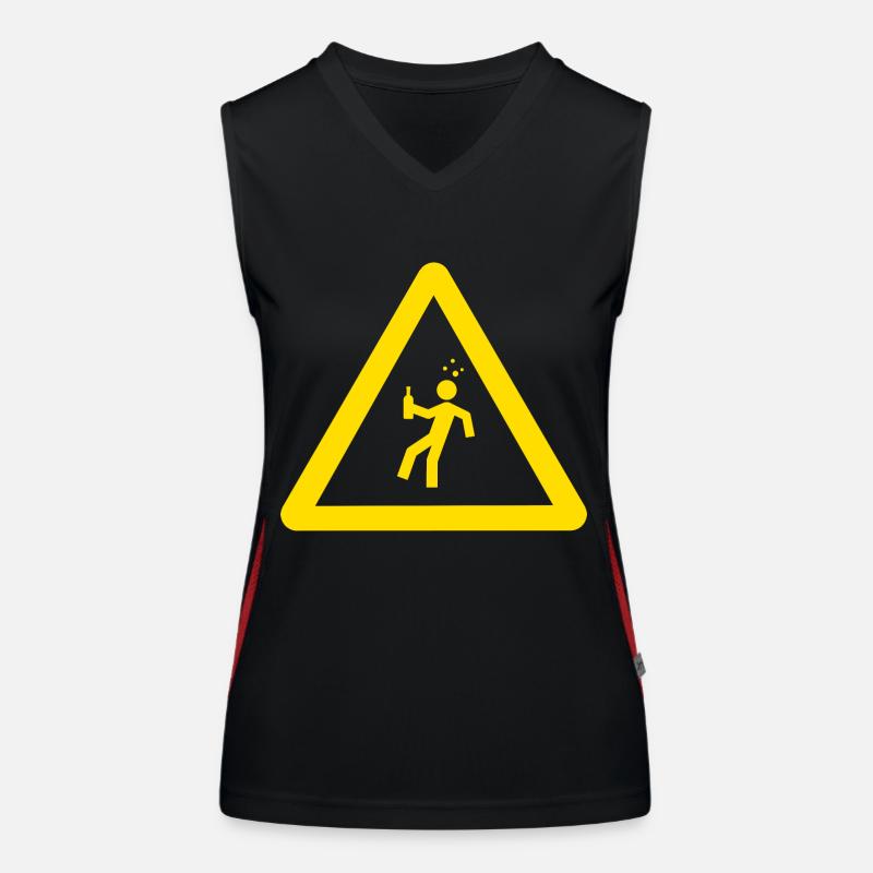 Vorsicht Trinker Funktionelles Kontrast-Tank Top für Frauen