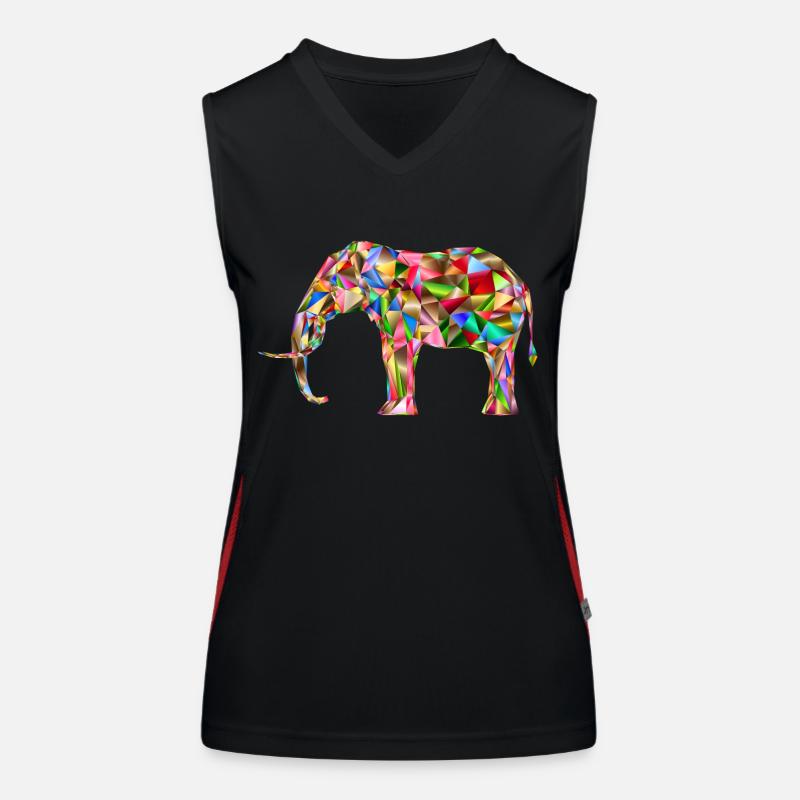 Bunter Elefant Funktionelles Kontrast-Tank Top für Frauen