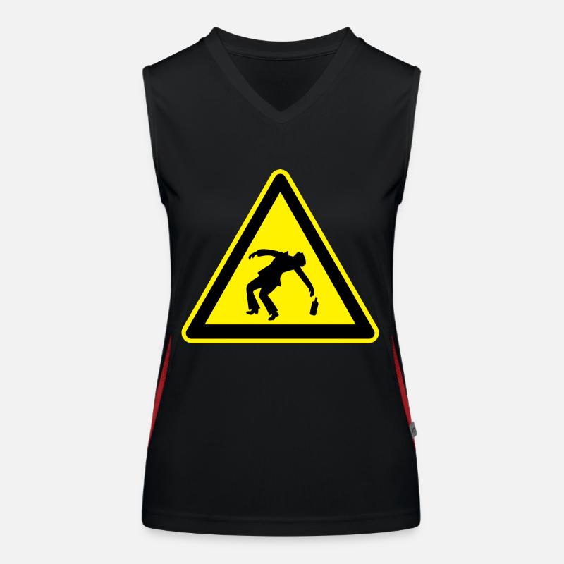 Caution Drunk Women's Functional Contrast Tank Top