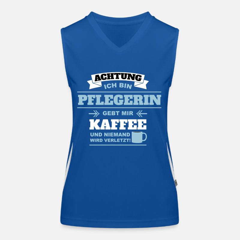 Gebt mir Kaffee ich bin Pflegerin Funktionelles Kontrast-Tank Top für Frauen