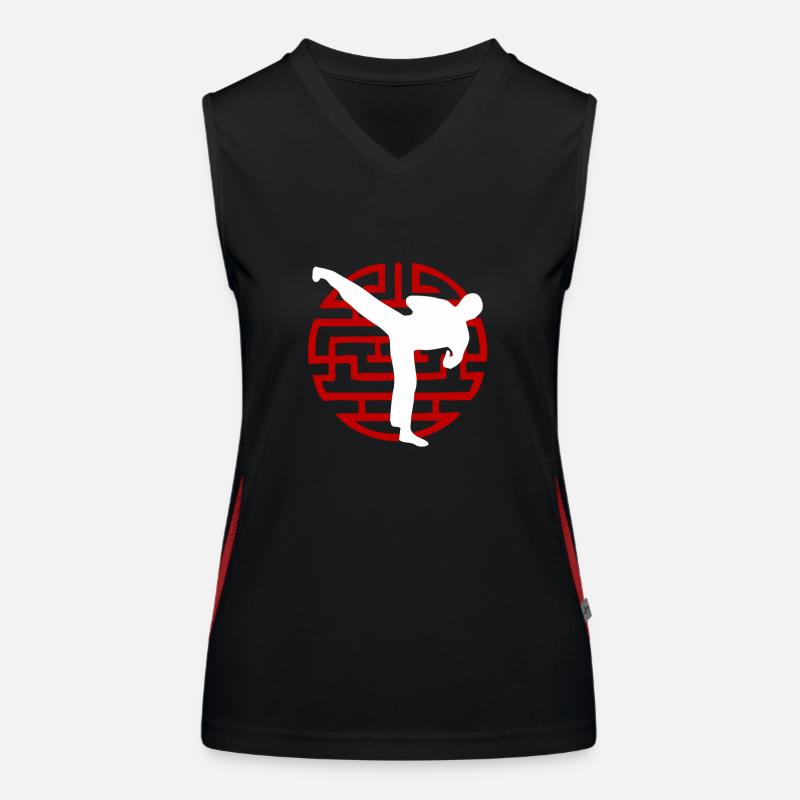 Karate Sidekick Funktionelles Kontrast-Tank Top für Frauen