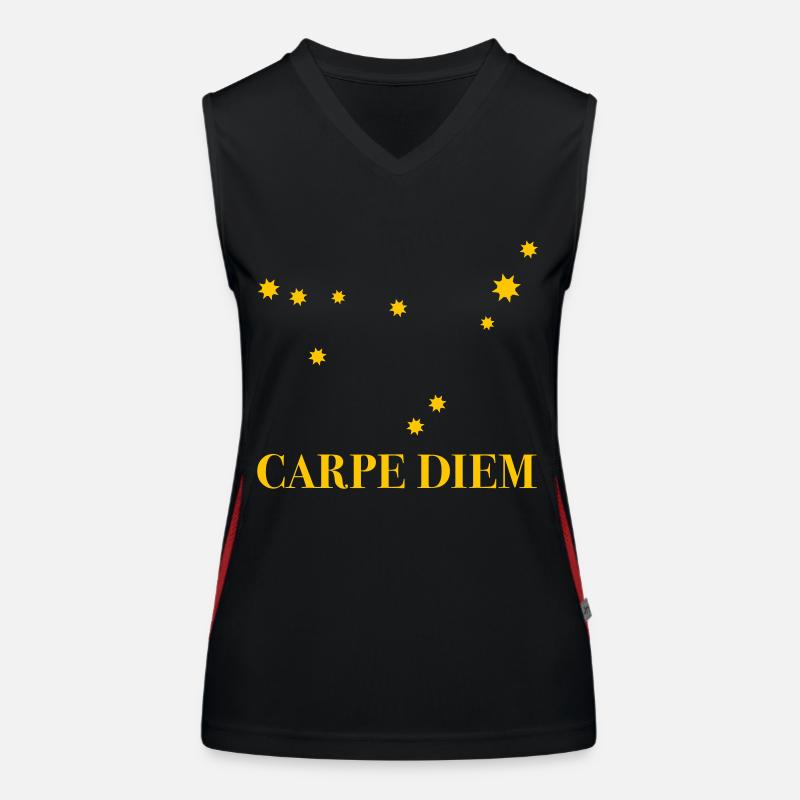 Carpe Diem nutze den Tag Sternbild Steinbock Deneb Funktionelles Kontrast-Tank Top für Frauen