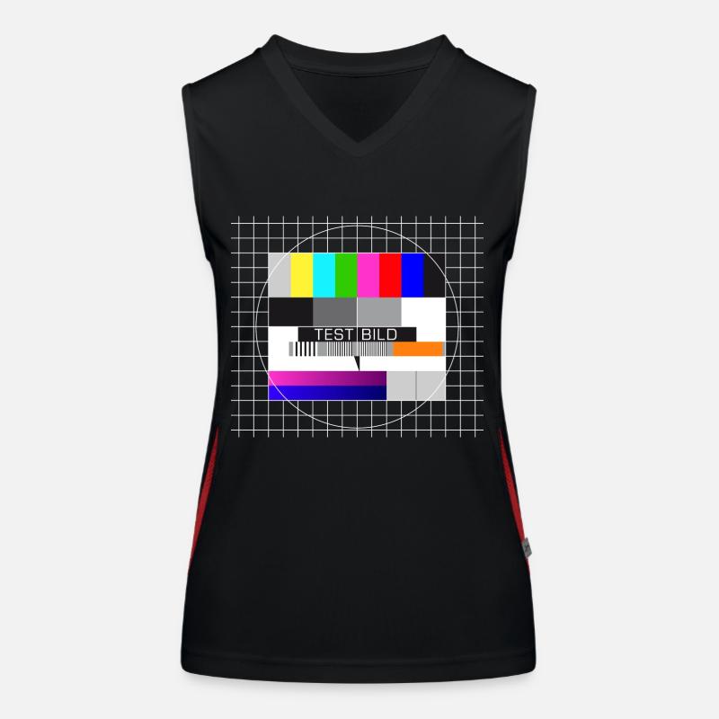 Test Image Television Screen Nostalgic Display Women's Functional Contrast Tank Top