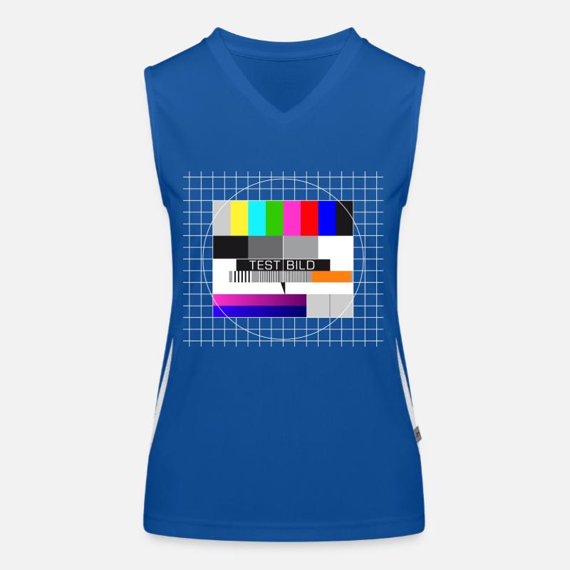 Testbild Fernsehen Bildschirm nostalgisch Display Funktionelles Kontrast-Tank Top für Frauen