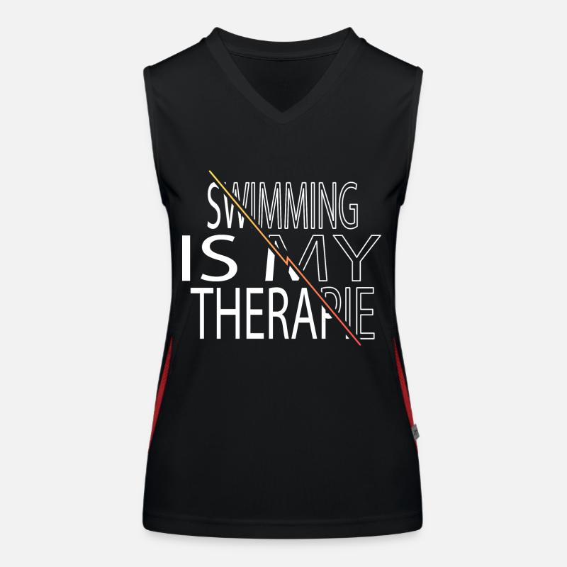 apnoe funny swimming bicycle bday statement Women's Functional Contrast Tank Top