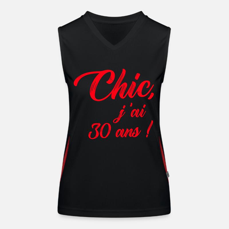 anniversaire chic j'ai 30 ans ! rouge Débardeur respirant contrasté Femme