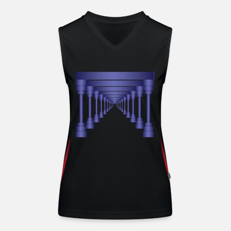 3D ancient pillars Women's Functional Contrast Tank Top