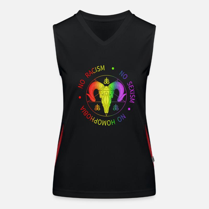 Gothic Evil 666 Satan Baphomet Gothic Metal Women's Functional Contrast Tank Top