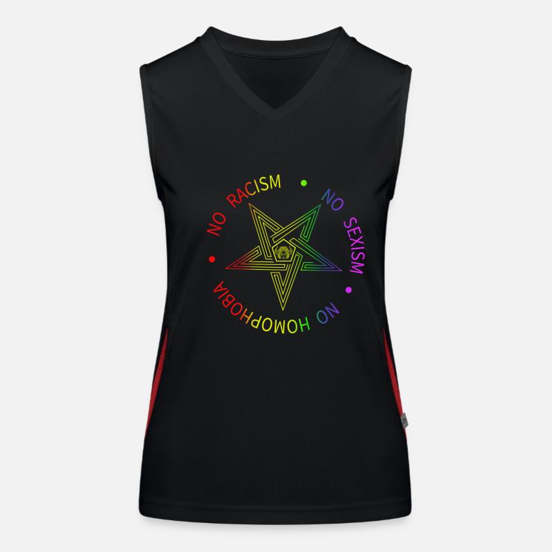 Baphomet Pentagram Symbol Satanas - Pas de racisme Débardeur respirant contrasté Femme