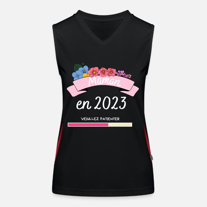 Future Maman en 2023 Annonce de grossesse Women's Functional Contrast Tank Top