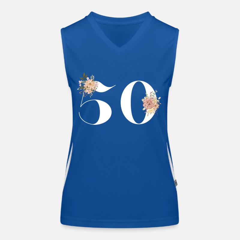 50e anniversaire fleuris (Cadeau de 50 ans) Débardeur respirant contrasté Femme