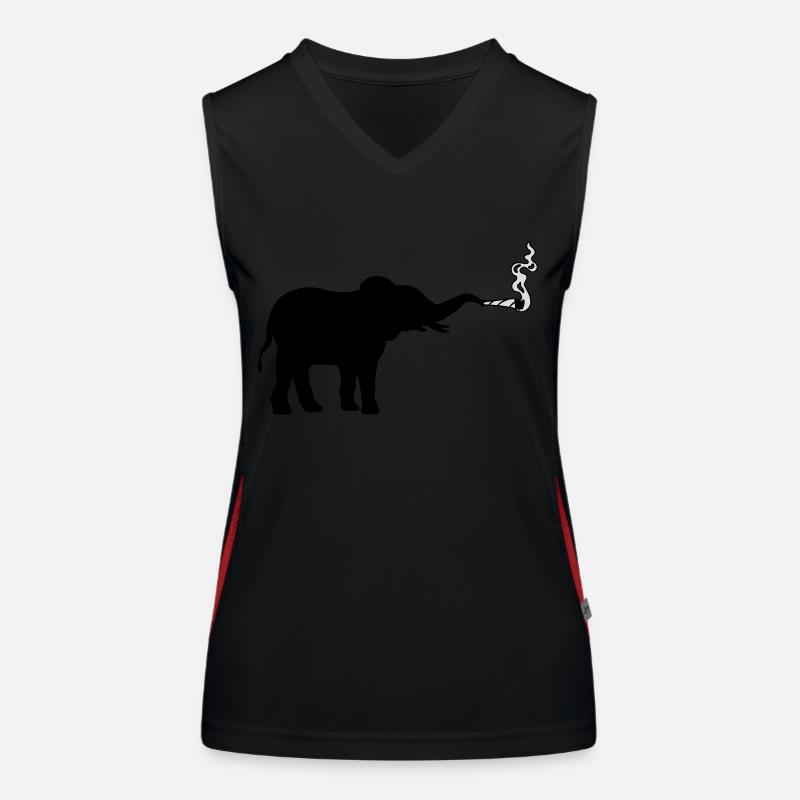 Kiffender Elefant Joint Weed Funktionelles Kontrast-Tank Top für Frauen