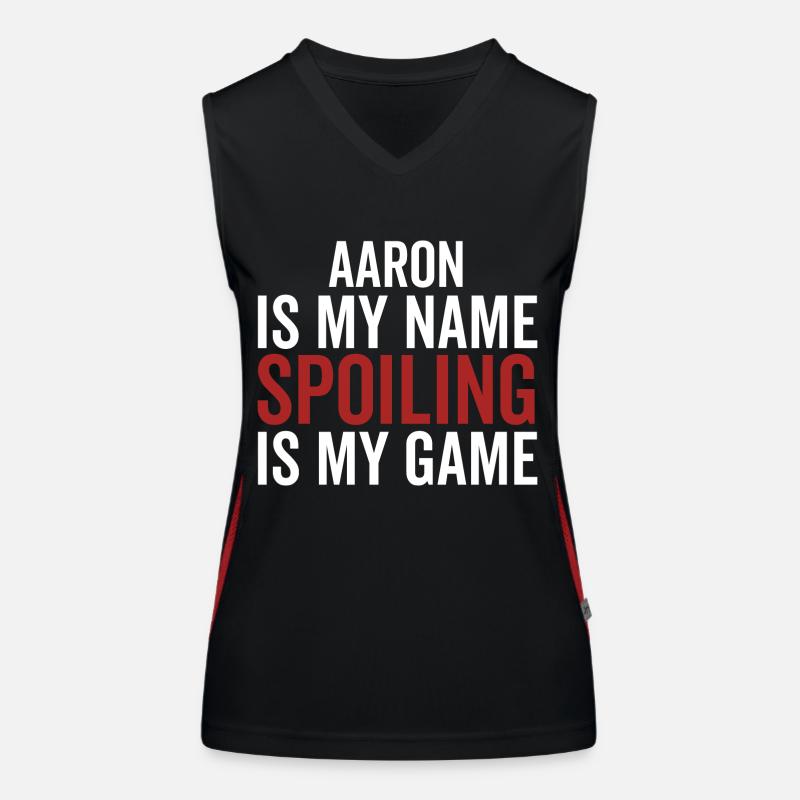 Aaron est mon nom Spoiler est mon jeu Débardeur respirant contrasté Femme