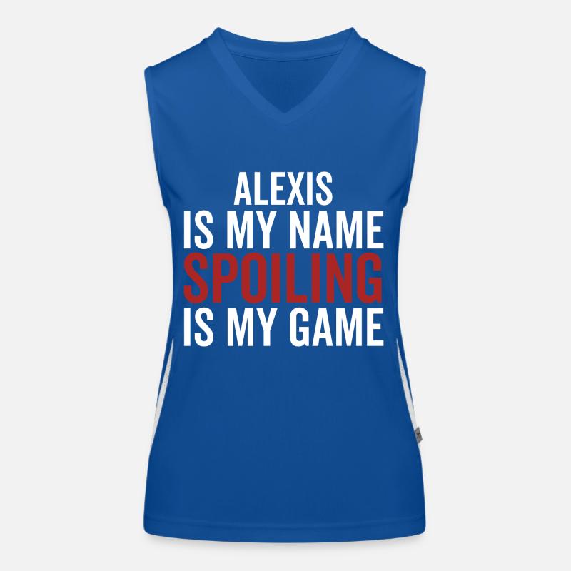 Alexis est mon nom Spoiling est mon jeu Débardeur respirant contrasté Femme