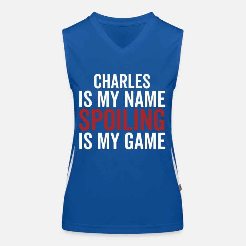 Charles est mon nom Spoiling est mon jeu Débardeur respirant contrasté Femme