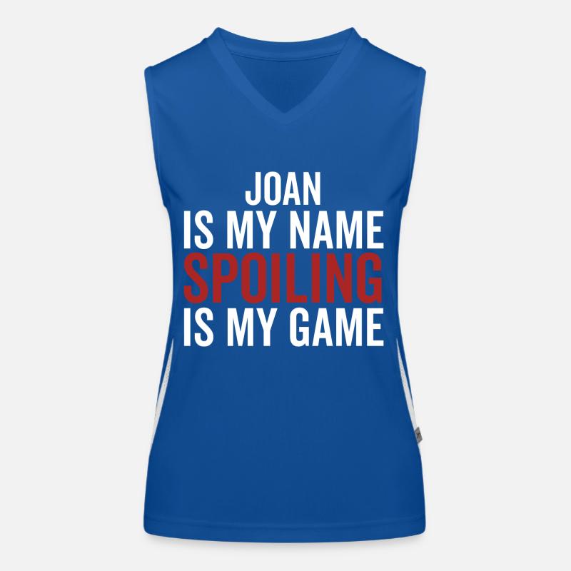 Joan est mon nom Spoiling est mon jeu Débardeur respirant contrasté Femme