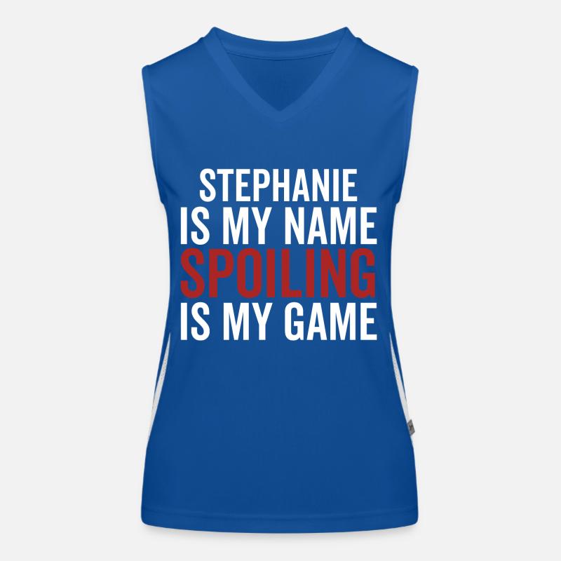 Stephanie est mon nom Spoiling est mon jeu Débardeur respirant contrasté Femme