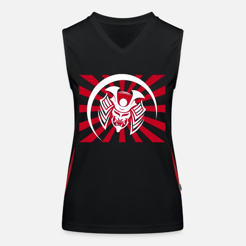 Samurai Samuraimaske Kriegermaske Oni Maske Funktionelles Kontrast-Tank Top für Frauen