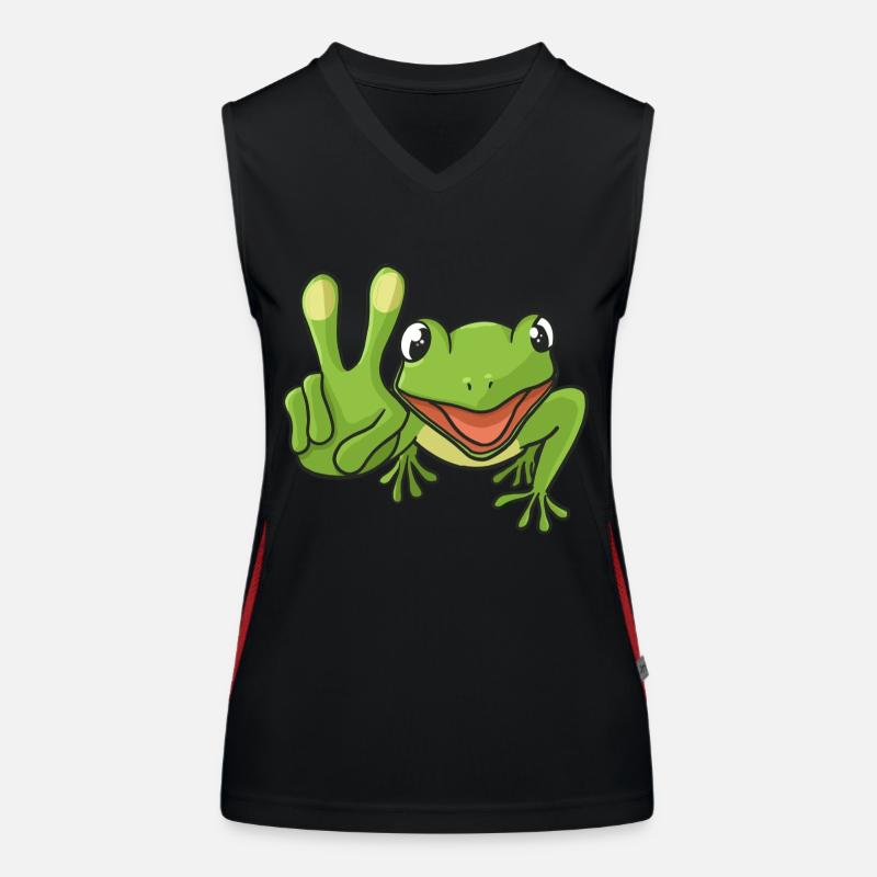 Frosch Peacezeichen Funktionelles Kontrast-Tank Top für Frauen