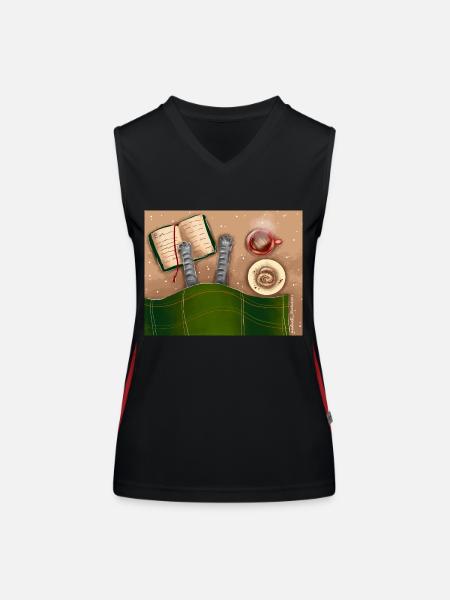 Perfekter Tag - Funktionelles Kontrast-Tank Top für Frauen - Schwarz/Rot - Vorne