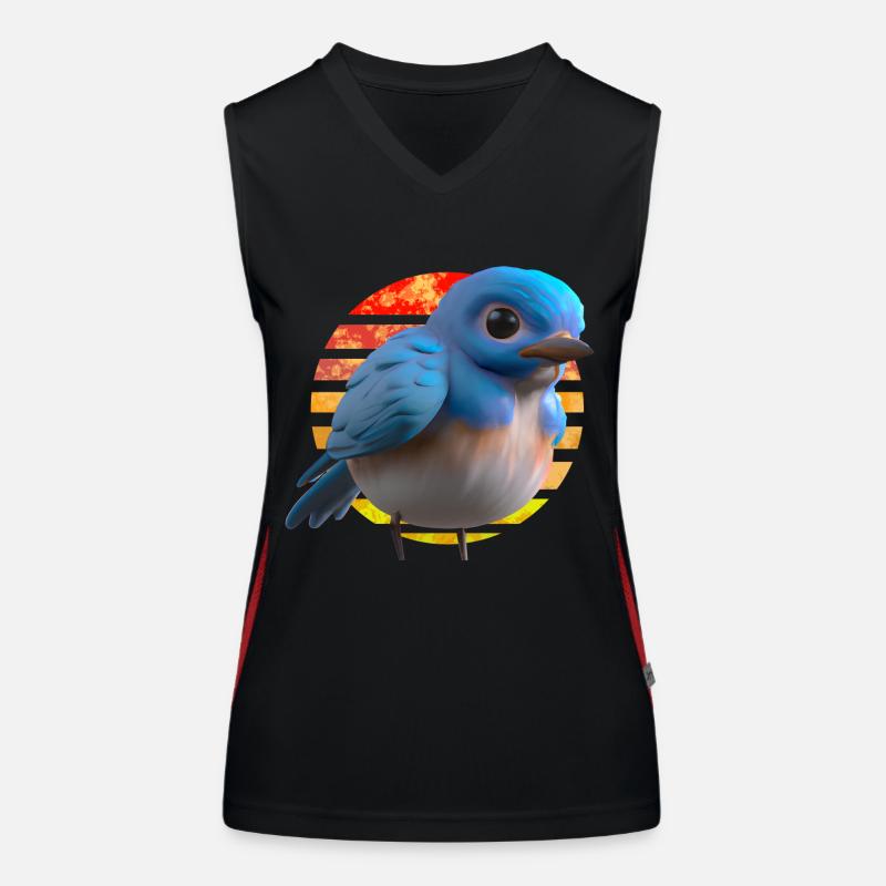 Hut Warbler Bird Design Women's Functional Contrast Tank Top