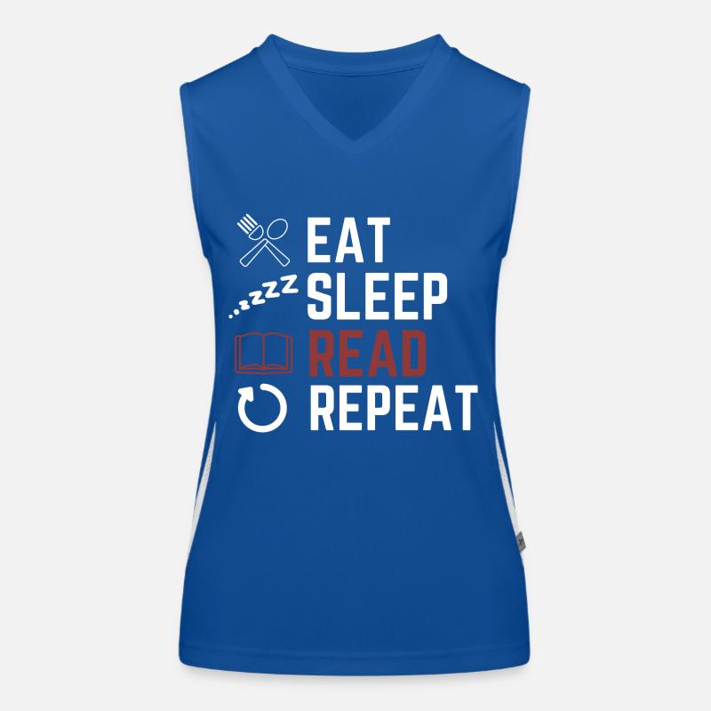 eat sleep read repeat Women's Functional Contrast Tank Top