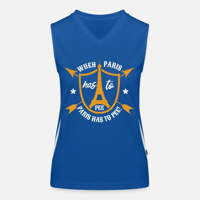 WHEN PARIS HAS TO FEE PARIS HAS TO PEE Women's Functional Contrast Tank Top