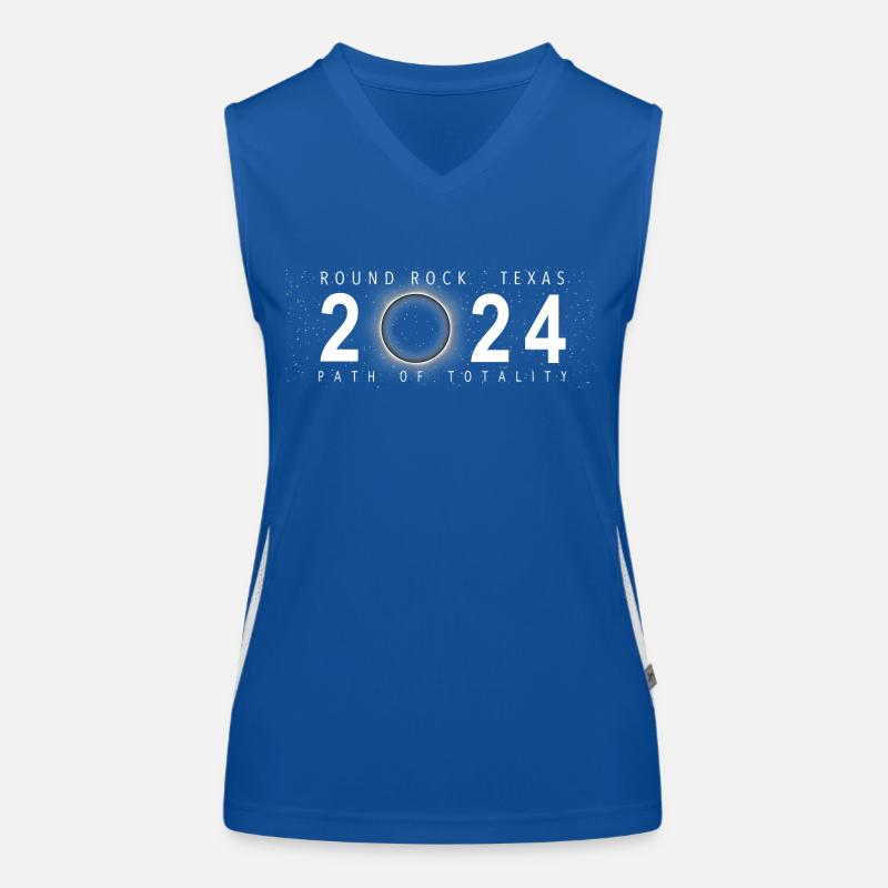 Solar Eclipse Round Rock Texas April 8 2024 Women's Functional Contrast Tank Top