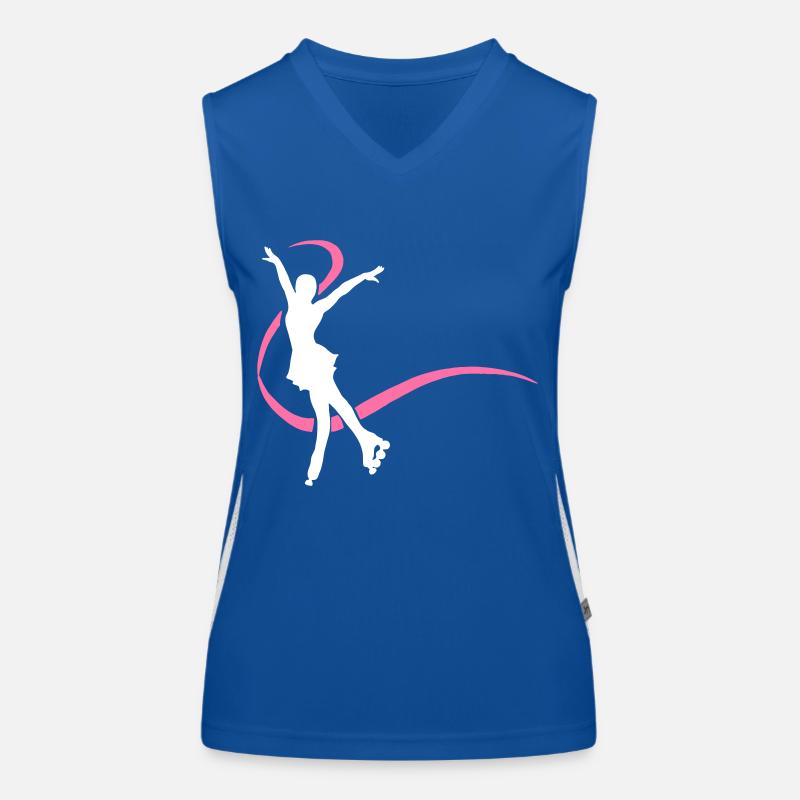 Silhouette patineuse blanche inline Débardeur respirant contrasté Femme