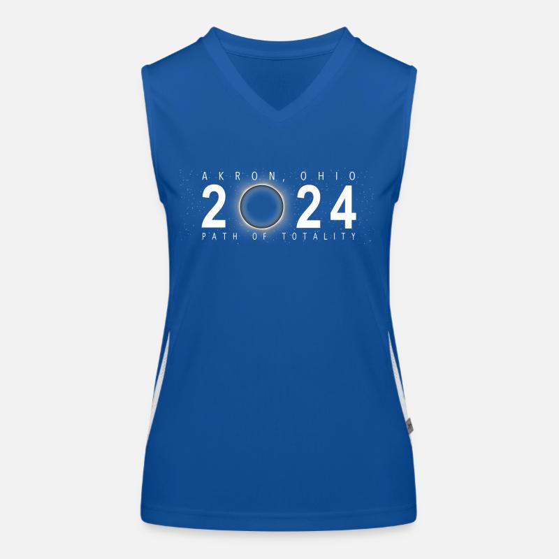 Solar Eclipse Akron Ohio April 8 2024 Women's Functional Contrast Tank Top