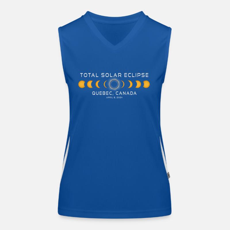 Québec Canada Eclipse Solaire 2024 8 avril Souvenir Débardeur respirant contrasté Femme